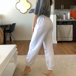 White sweatpant joggers